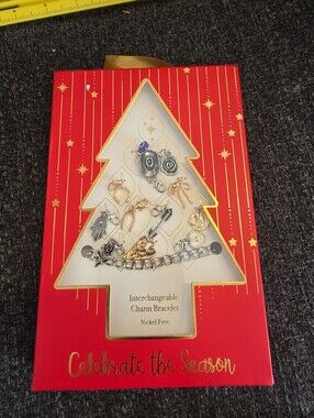 NIB 12 Day Advent Calendar Interchangeable Charm Bracelet Celebrate The Season